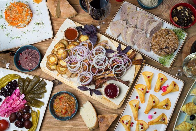 A variety of healthy appetizers laid out on a table