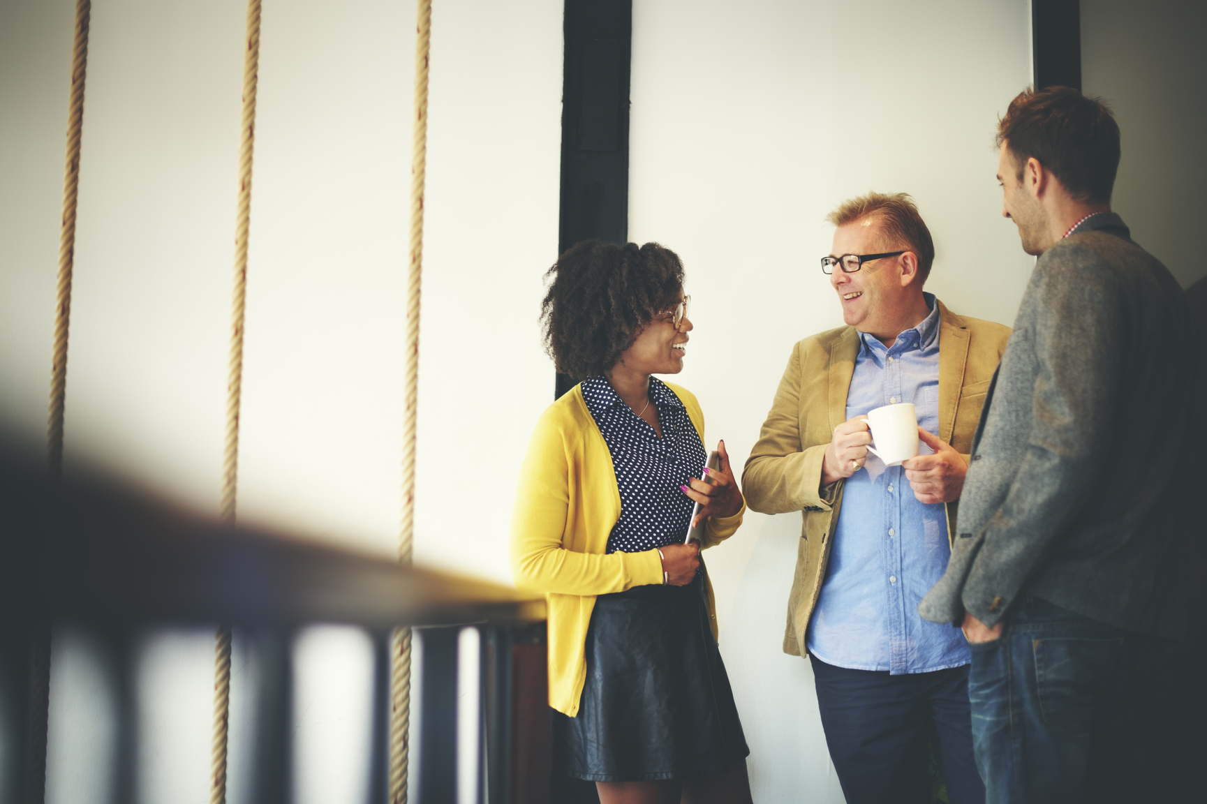 A group of colleagues chatting